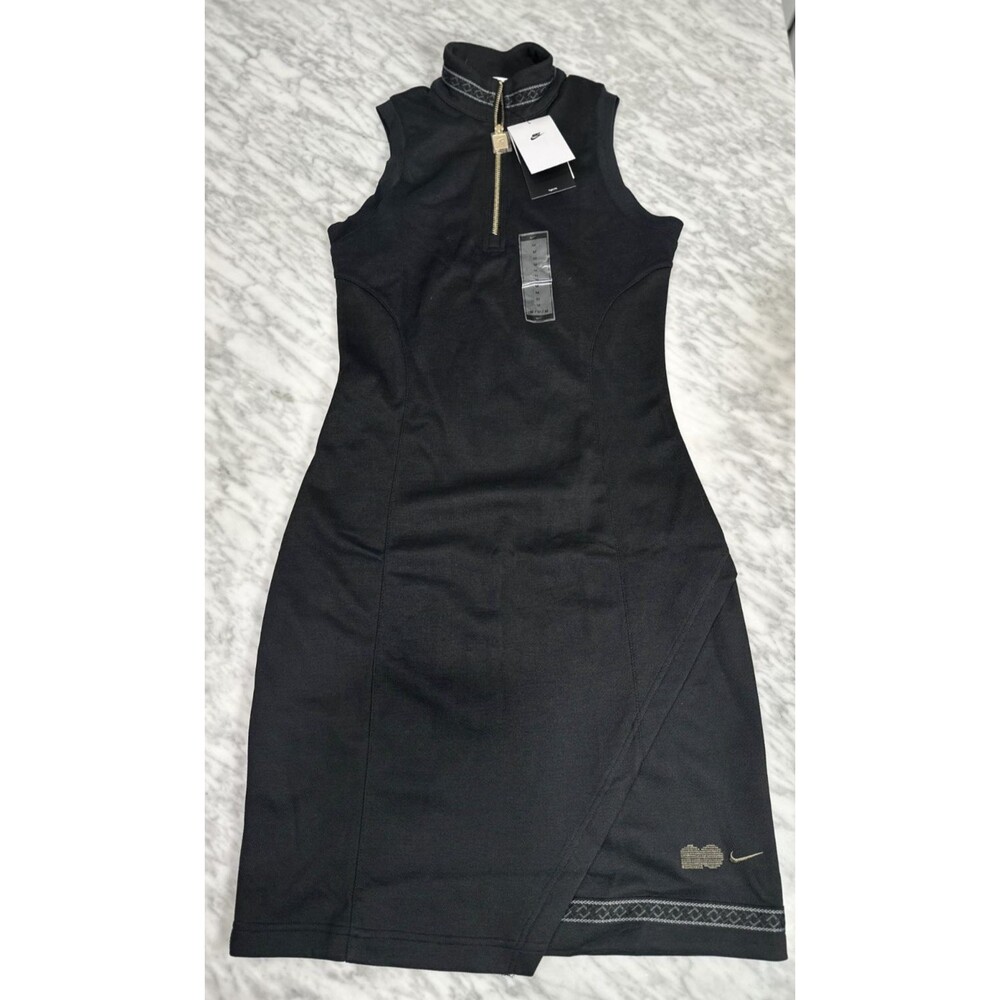 Nike x Naomi Osaka Tennis Dress Black Gold Zip HJ0536-010 Women's Medium NEW